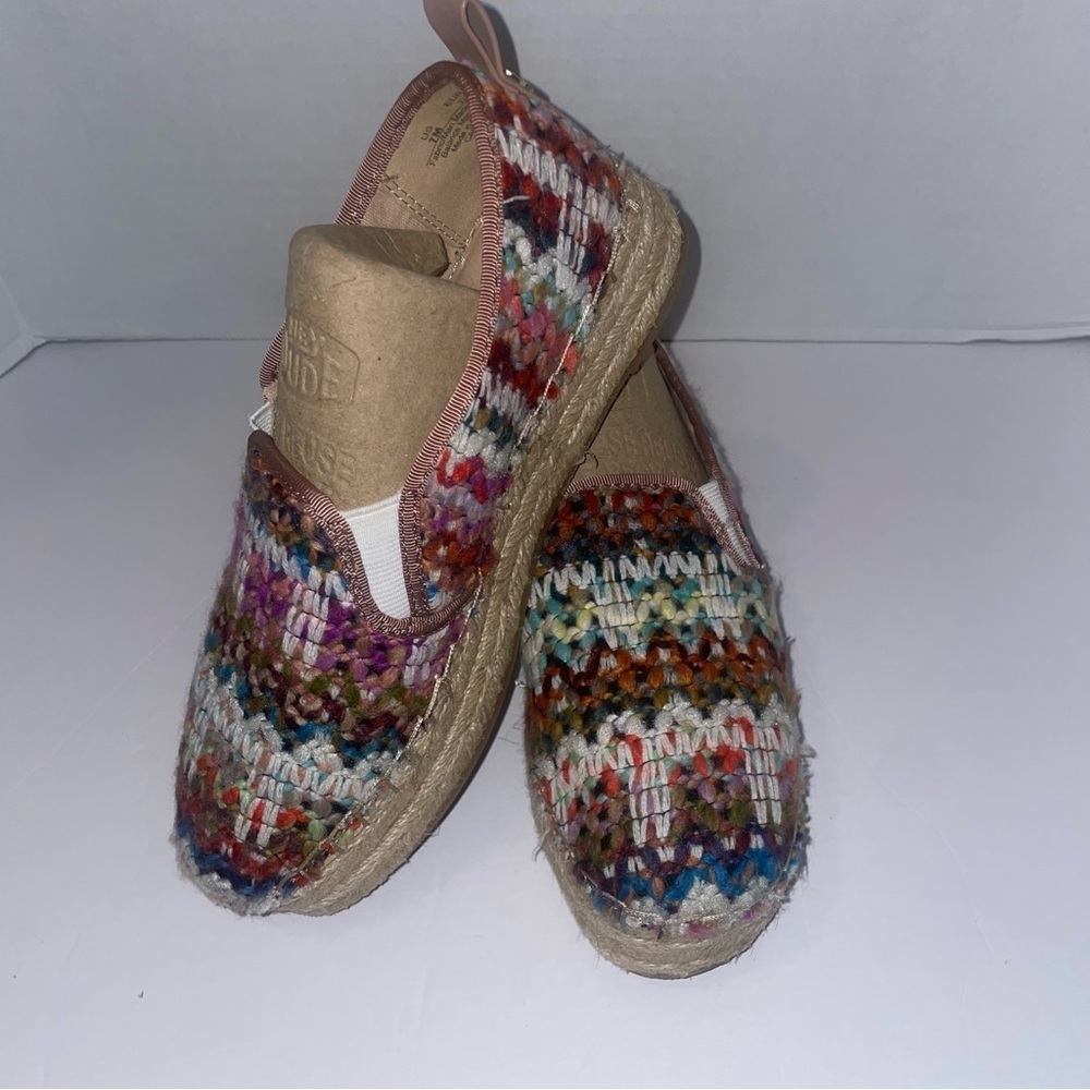 Women's Sam Edelman Carrin Bright Multi Color Chevron Yarn Weave Espadrille Sz 7